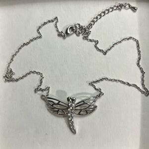 Silvertone Dragonfly Necklace